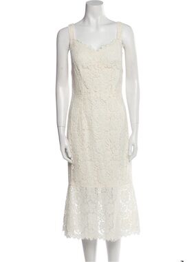 Dolce & Gabbana Ivory Lace Midi Dress